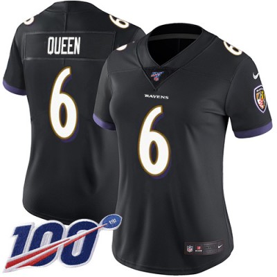Nike Baltimore Ravens #6 Patrick Queen Black Alternate Women's Stitched NFL 100th Season Vapor Untouchable Limited Jersey